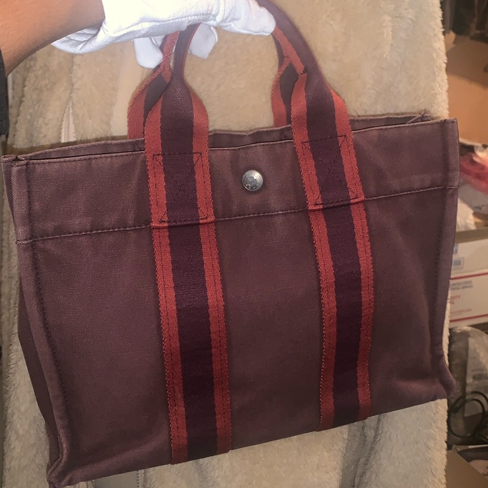 Authentic Hermes Canvas Tote! FIRM!!!!!🤎👜